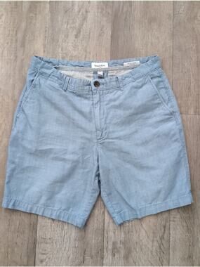 GOODFELLOW & CO Men’s Linden Tech Shorts Size 32 Blue Chambray 100% Cotton USA